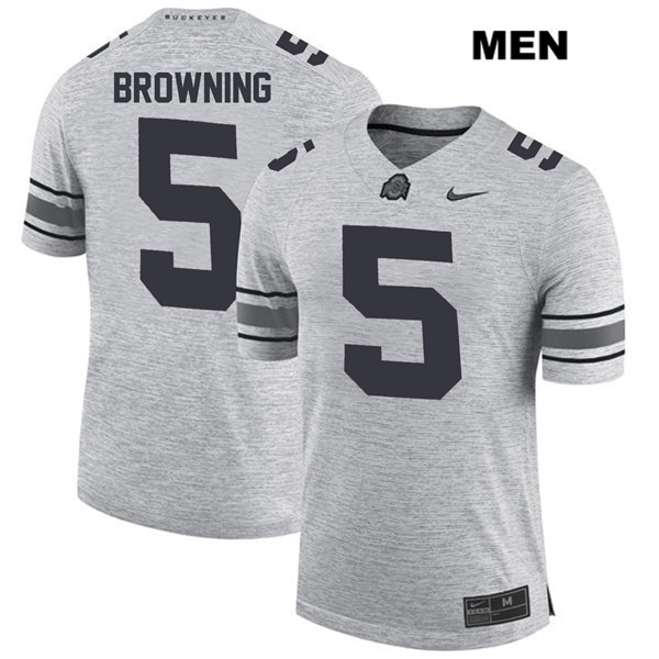 Ohio State Buckeyes Men's Baron Browning #5 Gray Authentic Nike College NCAA Stitched Football Jersey TF19I51YS